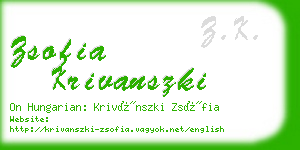 zsofia krivanszki business card